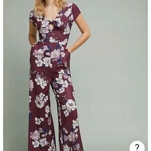 YUMI KIMI Anthropologie Yumi Kim Floral Cutout Jumpsuit SZ Small
